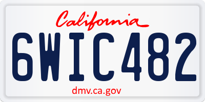 CA license plate 6WIC482