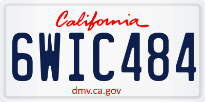 CA license plate 6WIC484