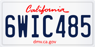 CA license plate 6WIC485