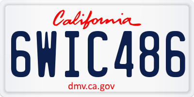 CA license plate 6WIC486