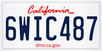 CA license plate 6WIC487