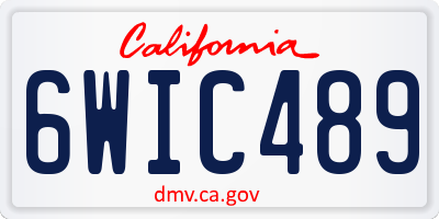 CA license plate 6WIC489