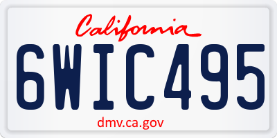 CA license plate 6WIC495