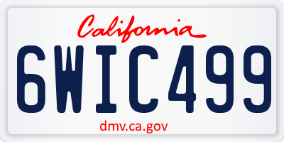 CA license plate 6WIC499