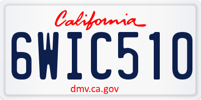 CA license plate 6WIC510