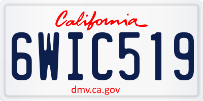 CA license plate 6WIC519
