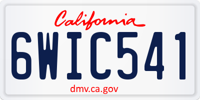 CA license plate 6WIC541