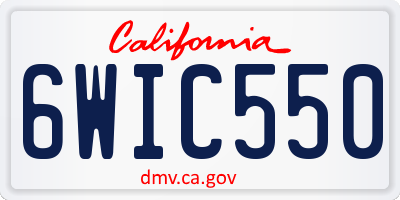 CA license plate 6WIC550