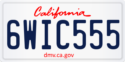 CA license plate 6WIC555
