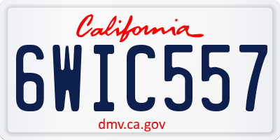 CA license plate 6WIC557