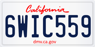 CA license plate 6WIC559