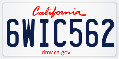CA license plate 6WIC562