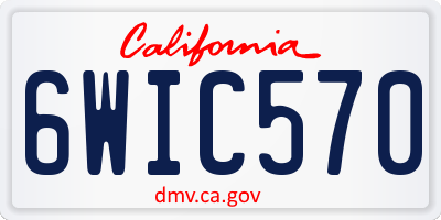 CA license plate 6WIC570