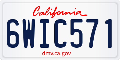 CA license plate 6WIC571