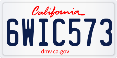 CA license plate 6WIC573
