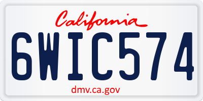 CA license plate 6WIC574