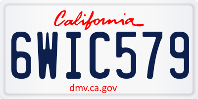 CA license plate 6WIC579