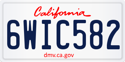 CA license plate 6WIC582