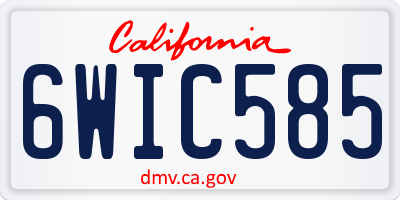 CA license plate 6WIC585