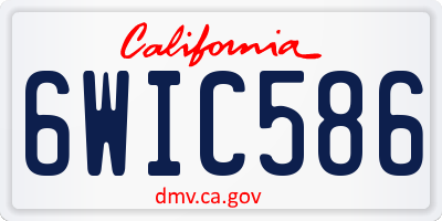 CA license plate 6WIC586