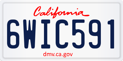 CA license plate 6WIC591