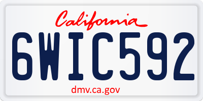 CA license plate 6WIC592