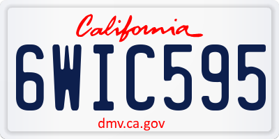 CA license plate 6WIC595