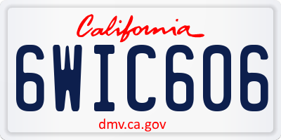 CA license plate 6WIC606