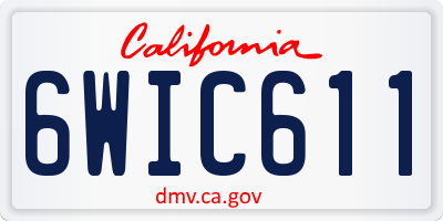 CA license plate 6WIC611