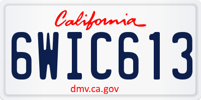 CA license plate 6WIC613
