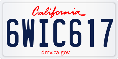 CA license plate 6WIC617