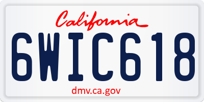 CA license plate 6WIC618
