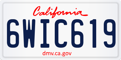 CA license plate 6WIC619
