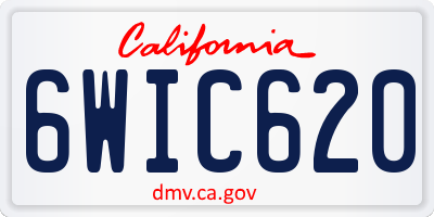 CA license plate 6WIC620