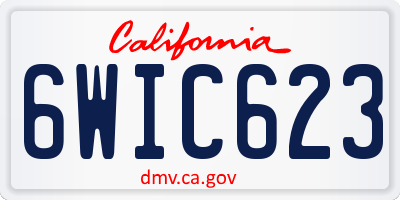 CA license plate 6WIC623
