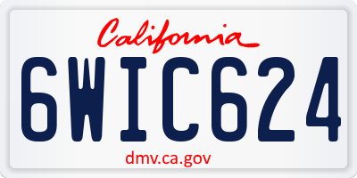 CA license plate 6WIC624