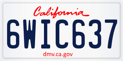 CA license plate 6WIC637