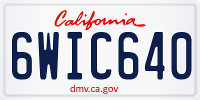 CA license plate 6WIC640