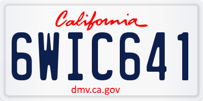 CA license plate 6WIC641