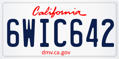 CA license plate 6WIC642