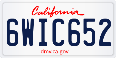CA license plate 6WIC652