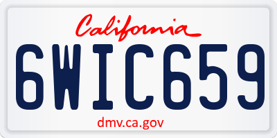 CA license plate 6WIC659
