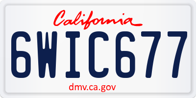 CA license plate 6WIC677