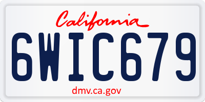 CA license plate 6WIC679