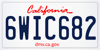CA license plate 6WIC682