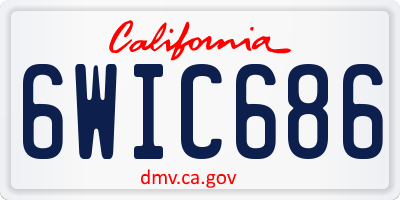 CA license plate 6WIC686