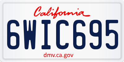 CA license plate 6WIC695