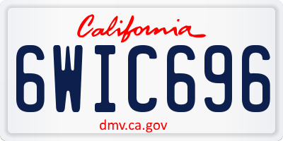 CA license plate 6WIC696