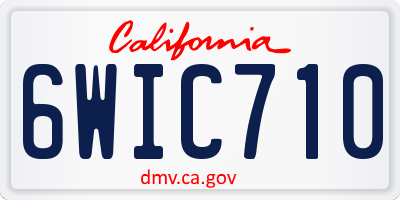 CA license plate 6WIC710