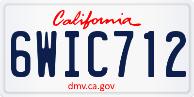 CA license plate 6WIC712